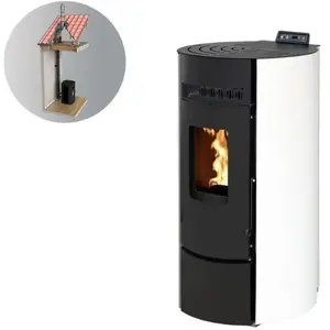 Comparateur de prix : INTERSTOVES Pack Poêle à granules LEANDRO 9 Etanche + Kit Conduit 80/125 - Blanc