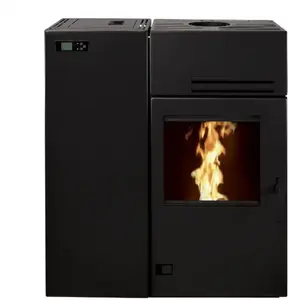 Interstoves Poêle mixte bois et granulés hybride BRONPI - Noir pas cher