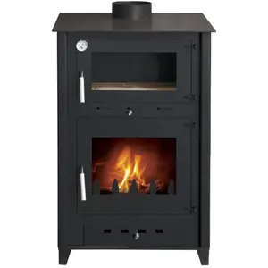 Comparateur de prix : INTERSTOVES Poêle à bois avec four Rosa 10 | Bûches 50cm - Noir