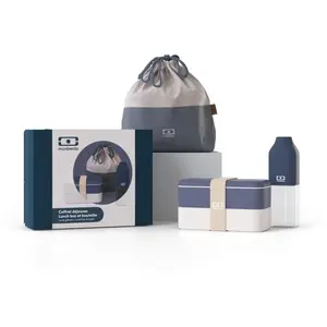 monbento Coffret cadeau lunch box bleu Natural bleu Natural pas cher