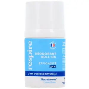 Respire déodorant roll-on 24h Fleur de coton 15mlVendu parparasanteonline