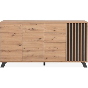 Comparateur de prix : Buffet bas - HOMIFAB - Flavia - Effet chêne - 3 portes - 4 tiroirs