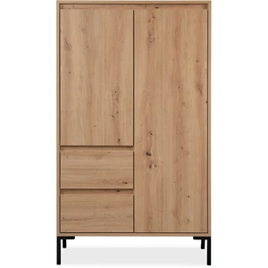 HOMIFAB Buffet haut 2 portes effet chêne 81 cm - Ronda pas cher