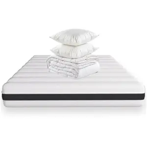 HBEDDING BY HOMIFAB Pack matelas ressorts ensachés 140x190 Hygiospring + couette et 2 oreillers 5 zones de confort - OEKO-TEX - Déhoussable pas cher