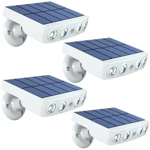 Comparateur de prix : Lot de 4 - Lampe solaire extérieur étanche orientable avec détecteur d...