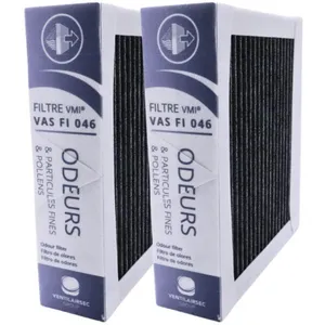 Comparateur de prix : VENTILAIRSEC Filtre officiel VMI - Lot de 2 filtres Anti odeurs - pour VMI Urban, Cube et Cave - Purification d'Air Intérieur - Jetable
