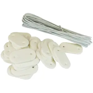 Maillestore Kit de fixation Brise-vue - 26 pastilles + 4m de fil Blanc 1 kit