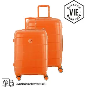 GYLBAG KIT DE 2 SOLO : VALISES RIGIDES ORANGE CH3(TAILLE M,L) pas cher