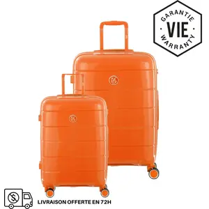GYLBAG SET DE 2 SOLO : VALISES RIGIDES ORANGE CH3(TAILLE S,M) pas cher
