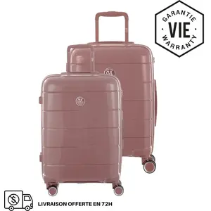 GYLBAG KIT DE 2 SOLO : VALISES RIGIDES PINK GOLD CH3(TAILLE M,L) pas cher