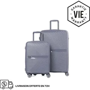 GYLBAG KIT SOLO :SET DE 2 VALISES RIGIDES SILVER PP5(TAILLE S,M) pas cher