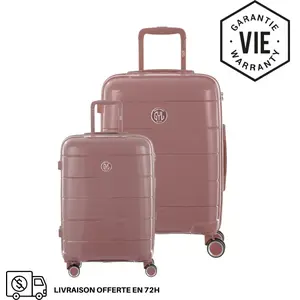 GYLBAG SET DE 2 VALISES RIGIDES PINK GOLD CH3(TAILLE S,M) pas cher