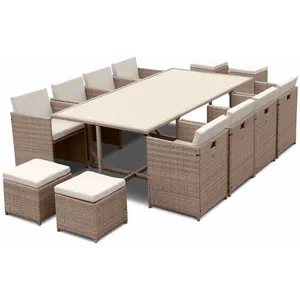 SWEEEK Salon de jardin 8-12 places Vabo table encastrable Beige / BeigeVendu paramazon