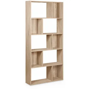 SWEEEK Bibliothèque design asymétrique, 5 étagères, 10 compartiments pas cher