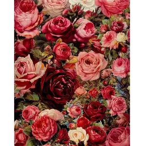 Figured'Art Peinture par Numéro Adulte Fleurs Romantiques - Kit de Loisir Créatif DIY Numéro d'Art - 40x50cm sans châssis pas cher