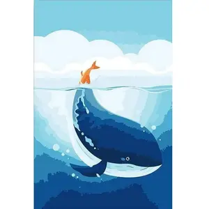 Figured'Art Peinture par Numéro Adulte Baleine bleue - Activité Manuel...