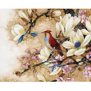 Figured'Art Peinture au numéro : Magnolias en Fleurs  - sans châssis en bois pas cher