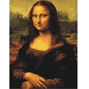 Figured'Art Peinture par Numéro Adulte Da Vinci Mona Lisa La Joconde - Kit de Loisir Créatif DIY Numéro d'Art - 40x50cm sans châssis pas cher