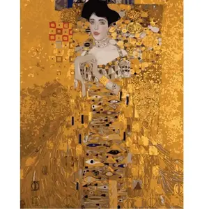 Figured'Art Peinture par Numéro Adulte Madame Bauer Klimt - Activité Manuelle Kit de Loisir Créatif DIY Numéro d'Art Complet - 40x50cm sans châssis en bois pas cher