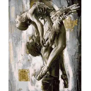 Figured'Art Peinture par Numéro Adulte Danse Classique en couple - Activité Manuelle Kit de Loisir Créatif DIY Numéro d'Art Complet - 40x50cm sans châssis en bois pas cher