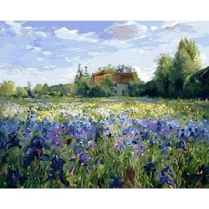 Figured'Art Peinture par Numéro Adulte A la Campagne - Activité Manuelle Kit de Loisir Créatif DIY Numéro d'Art Complet - 40x50cm sans châssis en bois pas cher