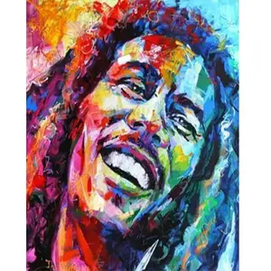Figured'Art Peinture au numéro : Bob Marley Aquarelle  - sans châssis en bois pas cher