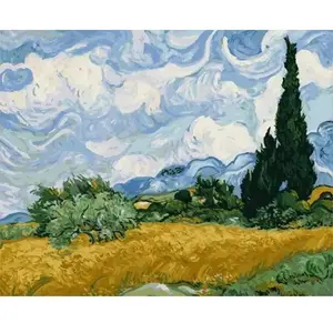 Figured'Art Peinture par Numéro Adulte Van Gogh - Ciel - Kit de Loisir Créatif DIY Numéro d'Art - 40x50cm sans châssis pas cher