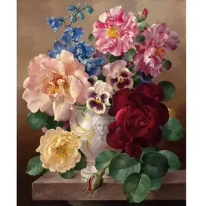 Figured'Art Peinture par Numéro Adulte Beau Bouquet - Kit de Loisir Créatif DIY Numéro d'Art - 40x50cm sans châssis pas cher