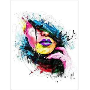 Figured'Art Peinture par Numéro Adulte Visage de Femme - Activité Manuelle Kit de Loisir Créatif DIY Numéro d'Art Complet - 40x50cm sans châssis en bois