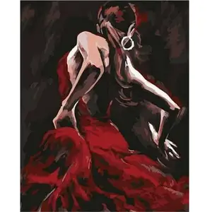 Figured'Art Peinture par Numéro Adulte Danseuse de Flamenco - Activité Manuelle Kit de Loisir Créatif DIY Numéro d'Art Complet - 40x50cm sans châssis en bois pas cher