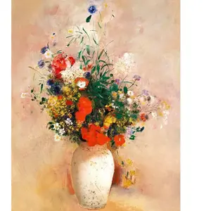 Comparateur de prix : Figured’Art Diamond Painting Broderie Diamant 40x50cm Avec Cadre Toile Tendue Strass Perles Carrés - Vase de fleurs Odilon Redon - Kit Complet 5D DIY Activité Manuelle Loisirs Créatifs Adultes