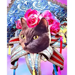 Comparateur de prix : Figured'Art Broderie Diamant 40 x 50 cm Chat Mardigras