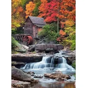 Figured’Art Diamond Painting Broderie Diamant 40x50cm Toile Entière Roulée avec Strass Perles Carrés - Relais de Montagne - Kit Complet Paysage 5D DIY Activité Manuelle Loisirs Créatifs Adultes