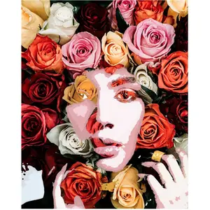 Comparateur de prix : Figured'Art Broderie Diamant 40 x 50 cm Visage de roses