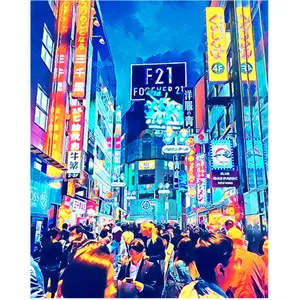Comparateur de prix : Figured'Art Broderie Diamant 40 x 50 cm Tokyo Shibuya
