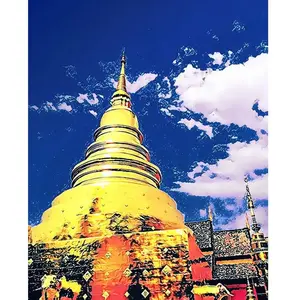 Comparateur de prix : Figured'Art Broderie Diamant 40 x 50 cm Temple de Chiangmai