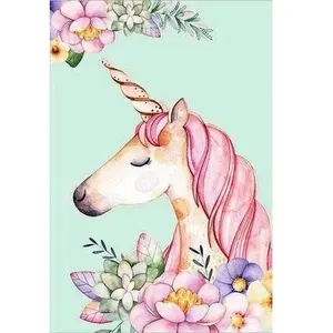 Figured’Art Diamond Painting Broderie Diamant 40x50cm Avec Cadre Toile Tendue Strass Perles Carrés - Licorne Dessin - Kit Complet Animaux 5D DIY Activité Manuelle Loisirs Créatifs Adultes