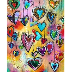 Comparateur de prix : Figured’Art Diamond Painting Broderie Diamant 40x50cm Avec Cadre Toile Tendue Strass Perles Carrés - Coeurs - Kit Complet 5D DIY Activité Manuelle Loisirs Créatifs Adultes