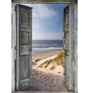 Comparateur de prix : Figured’Art Diamond Painting Broderie Diamant 40x50cm Avec Cadre Toile Tendue Strass Perles Carrés - Porte ouverte sur la Plage - Kit Complet Paysage 5D DIY Activité Manuelle Loisirs Créatifs Adultes