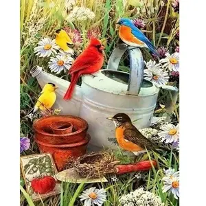 Comparateur de prix : Figured'Art Broderie diamant oiseaux dans le jardin
