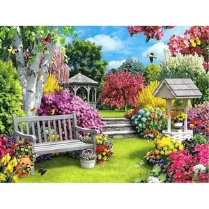 Comparateur de prix : Figured'Art Broderie diamant en bois joli jardin