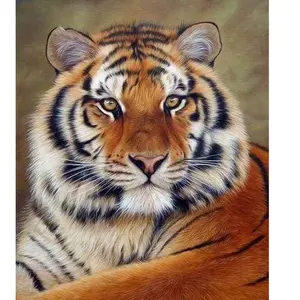 Figured'Art Figured’Art Diamond Painting Broderie Diamant 40x50cm Avec Cadre Toile Tendue Strass Perles Carrés - Regard de Tigre - Kit Complet Animaux 5D DIY Activité Manuelle Loisirs Créatifs Adultes pas cher