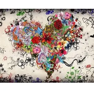 Comparateur de prix : Diamond Painting - Figured’Art - Coeur Graffiti - 40x50cm - Kit Complet - Diamants Carrés
