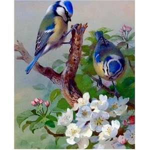 Comparateur de prix : Figured'Art Broderie Diamant 40 x 50 cm Mésanges sur branche