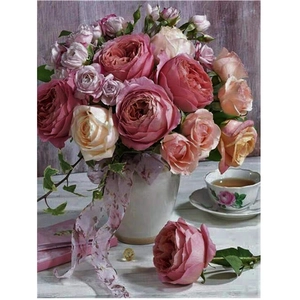 Comparateur de prix : Diamond Painting - Figured’Art - Bouquet de Roses - 40x50cm - Kit Complet - Diamants Carrés
