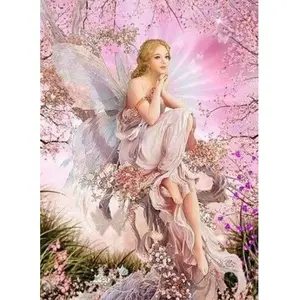 Figured’Art Diamond Painting Broderie Diamant 40x50cm Toile Entière Roulée avec Strass Perles Carrés - Jolie Fée