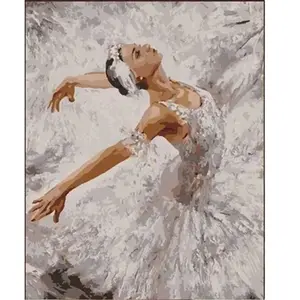 Figured'Art Peinture au numéro : Magnifique Ballerine - sans châssis en bois pas cher
