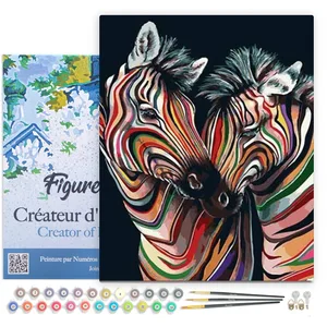 Comparateur de prix : Figured'Art Schilderen op Nummer Volwassenen met lijst - Paar kleurrij...