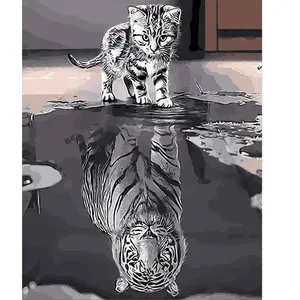 Figured'Art Peinture par numéros Chaton Reflet Tigre