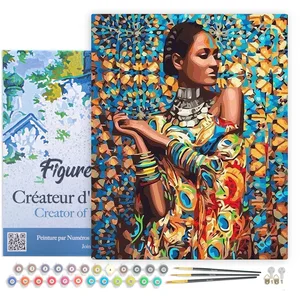 Comparateur de prix : FIGURED'ART Peinture par numéro Figured Art Femme en habits traditionn...